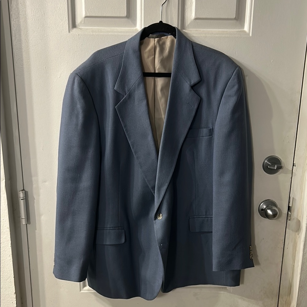 Haggar Blue Tailored Sport Coat with Notched Lapels